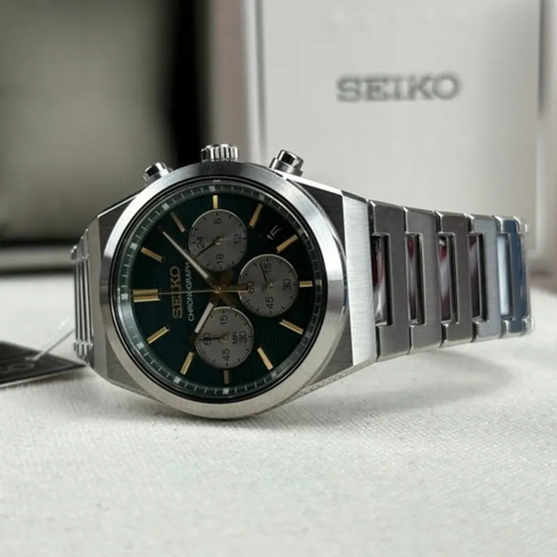 Seiko Chronograph Sporty Green Dial Watch- SSB461P1